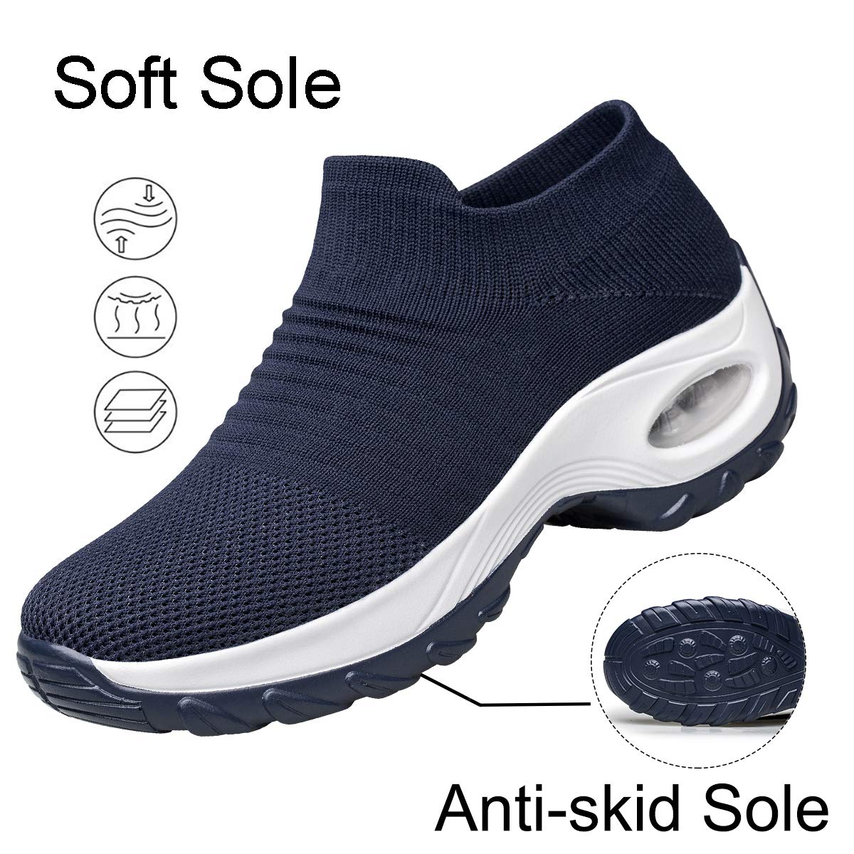 Raoendis Zapatillas deportivas para mujer para caminar, de malla, ligeras, cómodas, ortopédicas, con cojín de aire