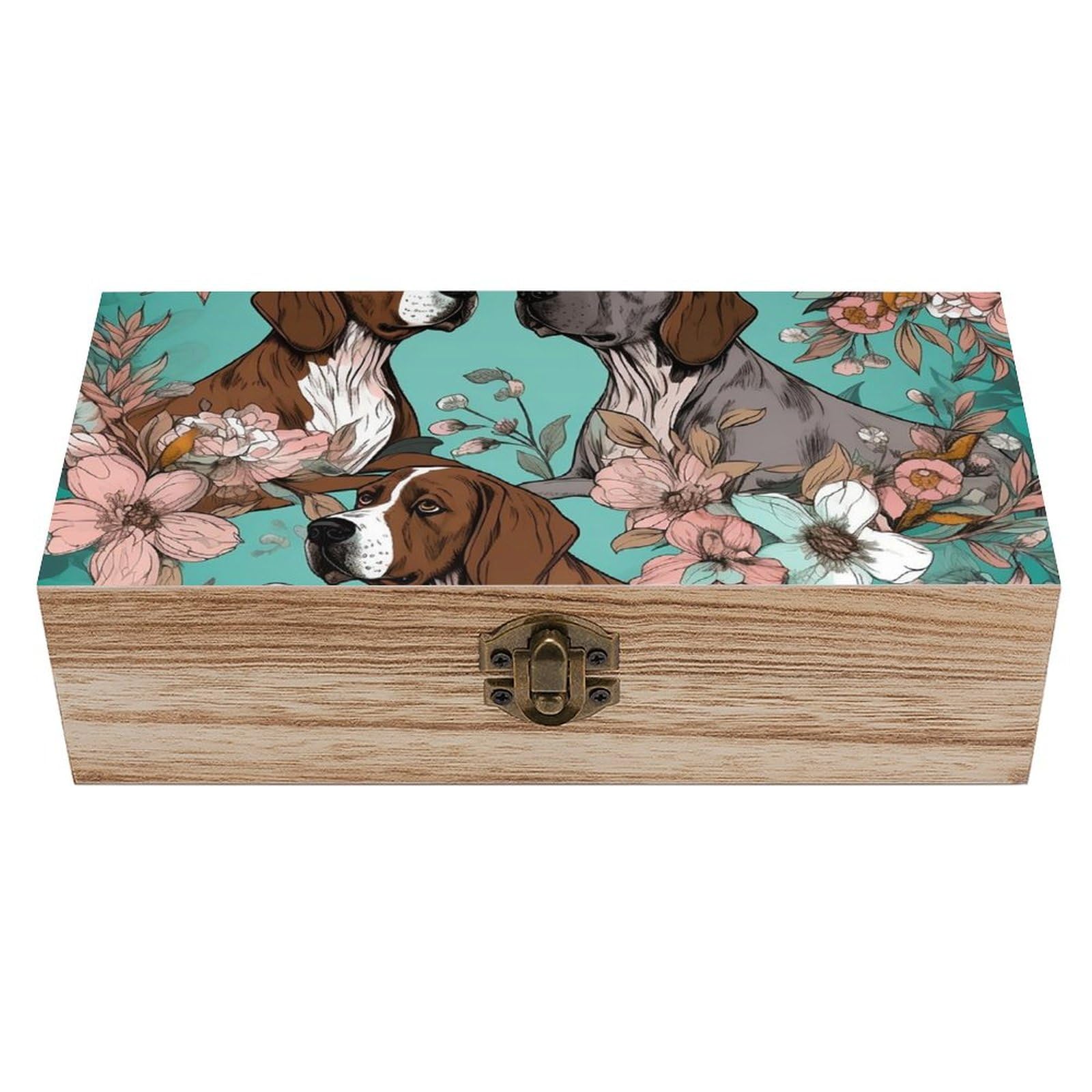 NTVOWPZO Wooden Storage Box Animal Wood Gift Box with Hinged Lid Vintage Decorative Boxes Jewelry Memory Box for Jewelry Art Hobbies Home Storage Treasure Keepsake Gift