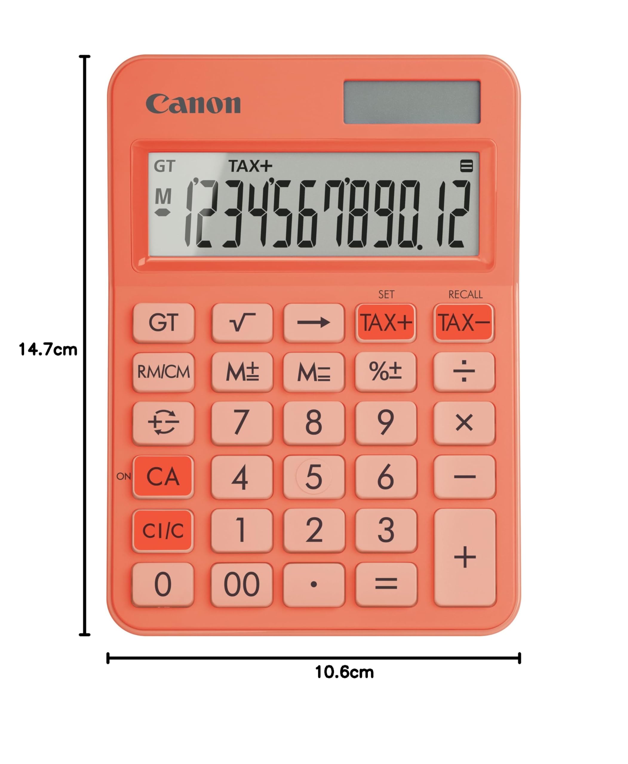 Canon LS-125KB-OR, Scientific Calculator, Suitable for School and Business, Dual Power Battery, Tax Calculations and Grand Total Function, Large Flat Display and Keys