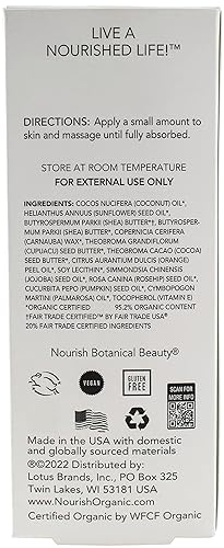 Miniatura 2 de Nourish Organic  Crema nutritiva para la piel, naranja dulce y rosa mosqueta, sin OMG, libre de crueldad, certificado orgánico por USDA (3 onzas)