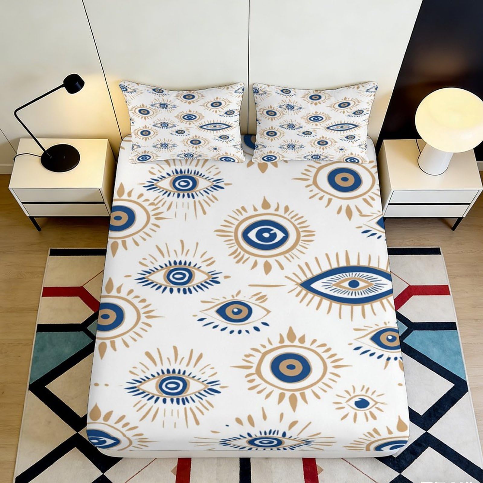 3D Printed Floral Hummingbird Fitted Sheet Microfiber Non-Slip Deep Pocket Artistic Mattress Fitted Cover for Bedroom Adults Teens 180x200x25cm