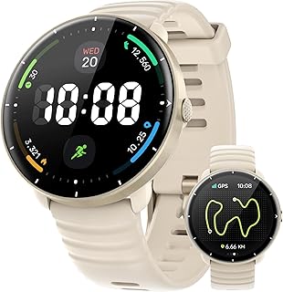 Parsonver Smartwatch GPS Integrato, 5 ATM Impermeabile Orologio da Nuoto per Piscina/Acque Aperte, Orologio Fitness con Display AMOLED, 100+ Sportive, Frequenza Cardiaca,Sonno (Grigio Francese, 42 mm)