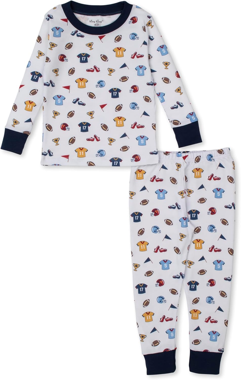 Kissy Kissy Boys Toddler Football Fever Print Pajamas Set