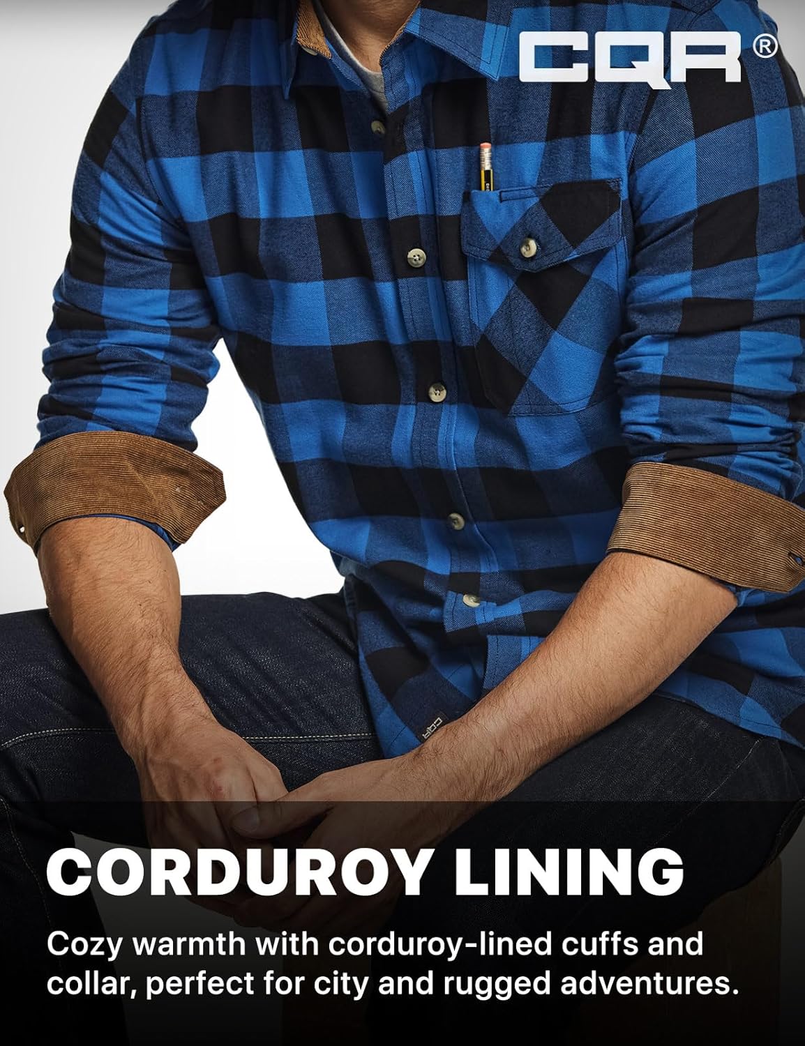 CQR Men's 100% All Cotton Button Down Flannel Shirts, Long Sleeve Brushed Warm Soft Casual Outdoor Plaid Shirt - Image 5