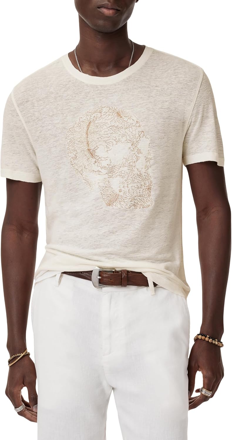 John Varvatos Men's Embriodered Skull Tee