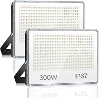 YIQIBRO 300W LED Kültéri Reflektor 2db, 30000 lm, IP67 Vízálló, Hideg Fehér 1