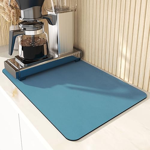 Miniatura 2 de Tapete de café de 15 x 12 pulgadas, súper absorbente, de secado rápido, para accesorios de cafeteracafetera, encimera de cocina (gris oscuro)