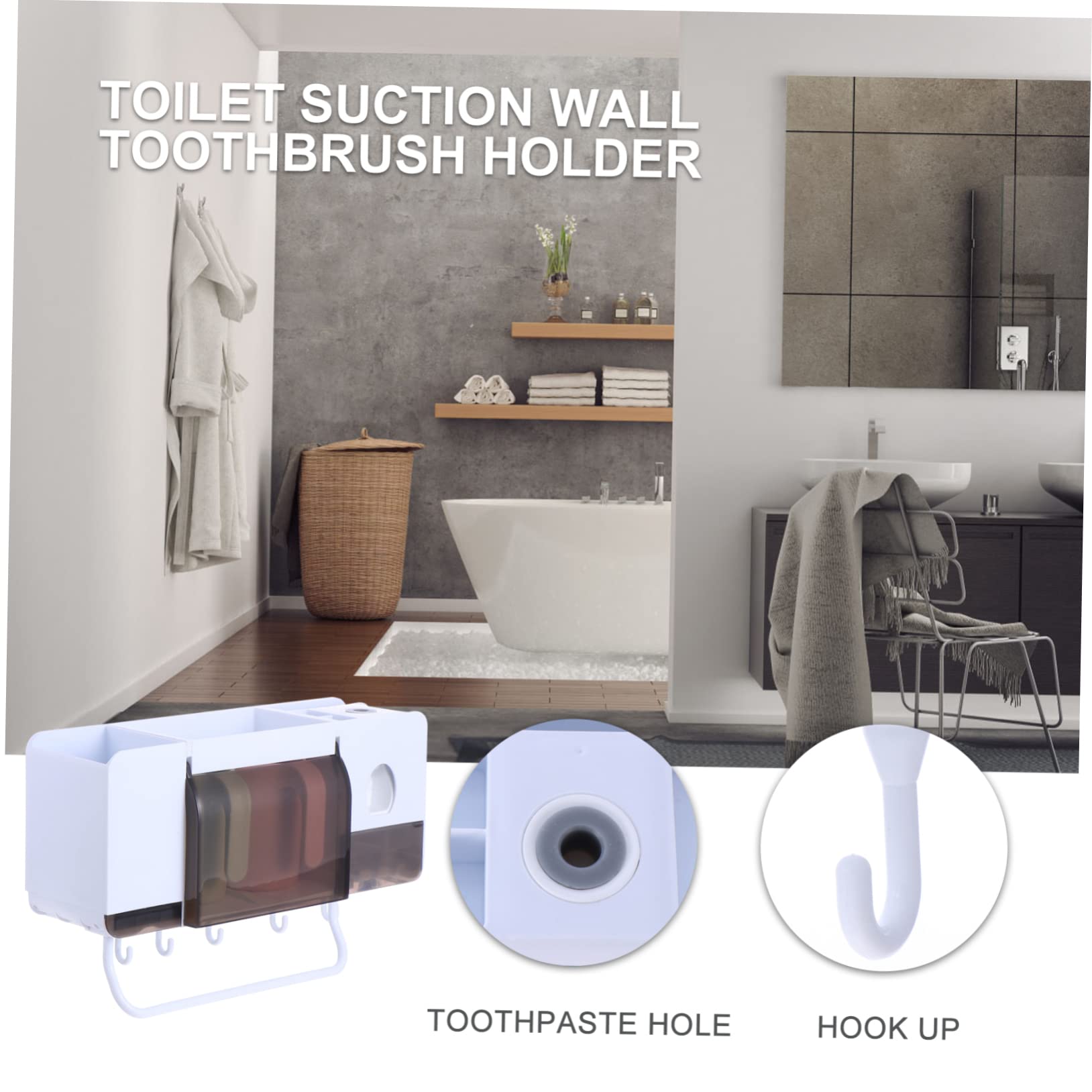 Mobestech 2stücke Wandmontierter Zahnbürstenhalter Mit Integriertem Zahnputzbecher Platzsparendes Design Installieren Für Badezimmer Geeignet Bohren Robust Und Temperaturbeständig