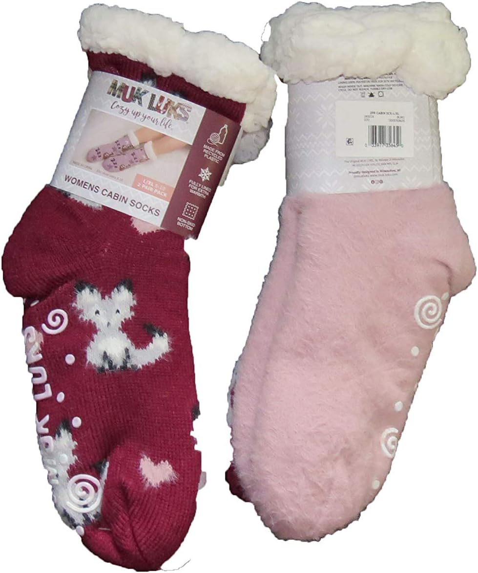 Kohl's Cabin Cozy Sock, 2 Pair, Fox Burgundy, sz L/XL (810) Amazon