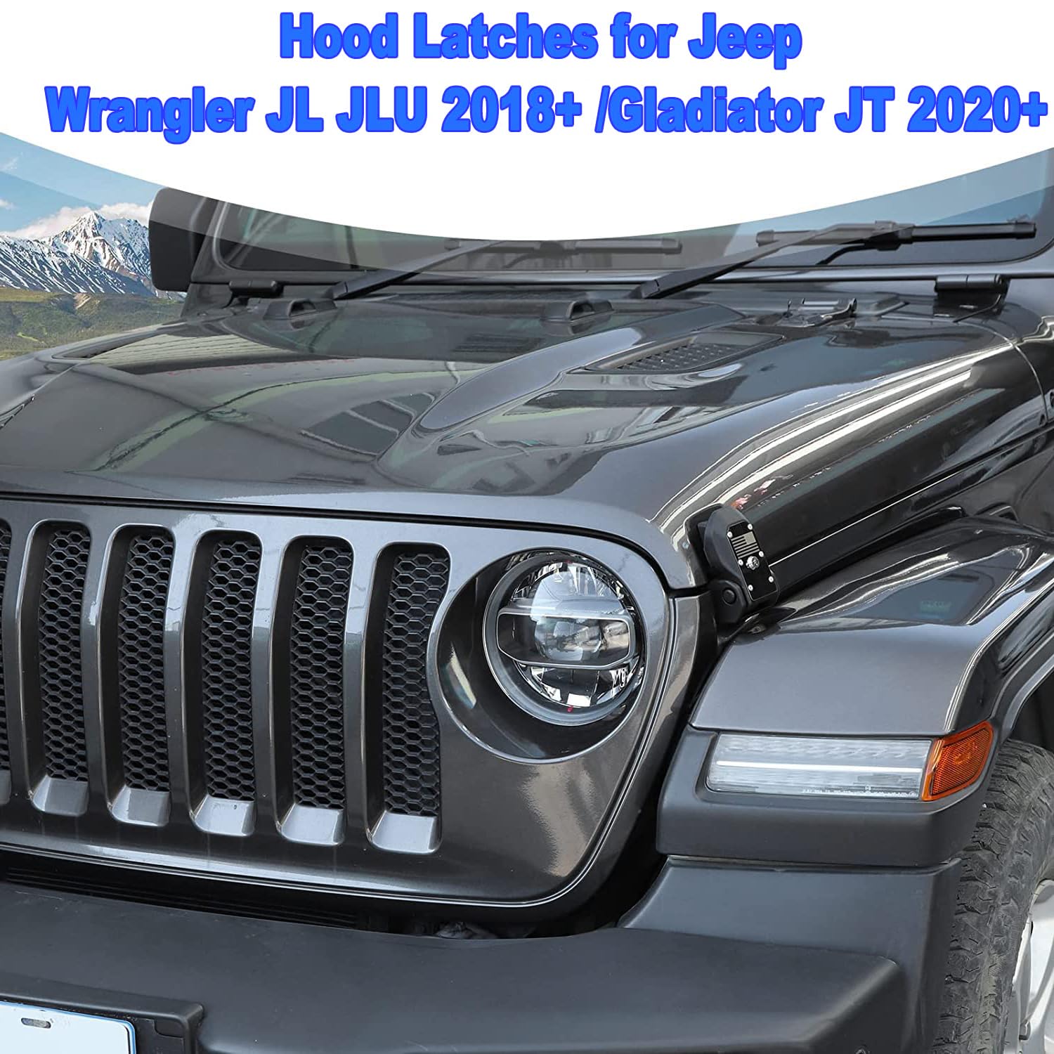 Unifizz Loquets de capot verrouillables noirs pour Jeep Wrangler JL JLU Gladiator JT 2018-2024