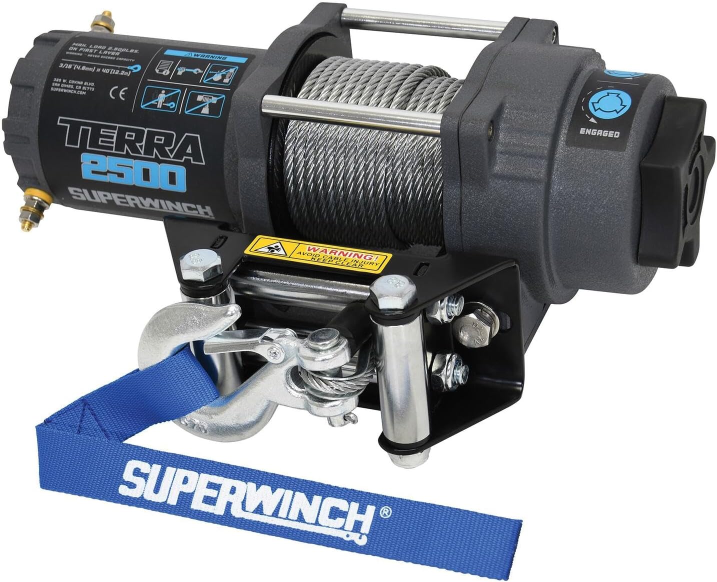 2500 lbs Winch Roller Fairlead 40ft Steel Rope