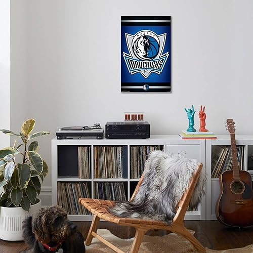 Miniatura 7 de Trends International NBA Dallas Mavericks - Póster de pared con logotipo 14, 14.72 x 22.37 pulgadas, lienzo estirado