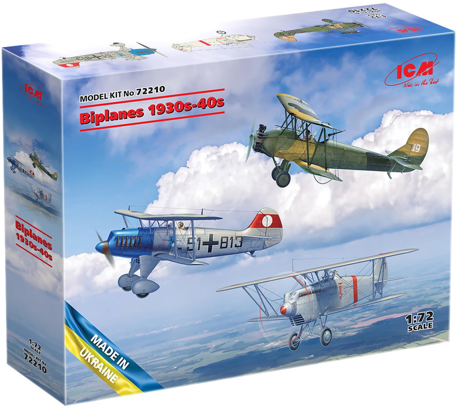 Amazon | アイシーエム ICM 1/72 1930-1940年代 複葉機セット(He-51A-1