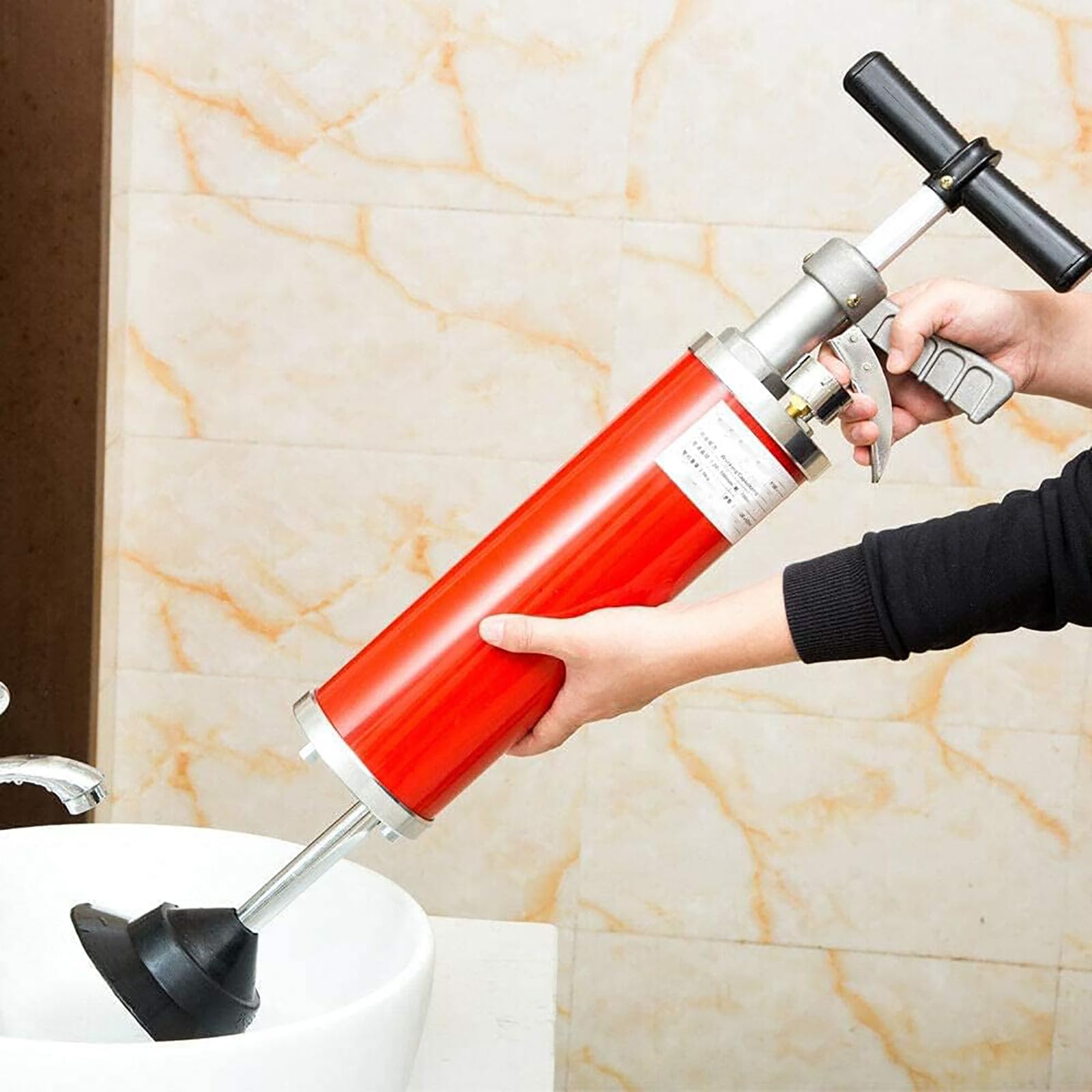 Suction cup drain cleaner for toilets,air plunger,bomba limpieza multifuncional, bomba limpieza alto rendimiento 0,7 MPa para inodoros, cuartos baño, duchas y cocinas