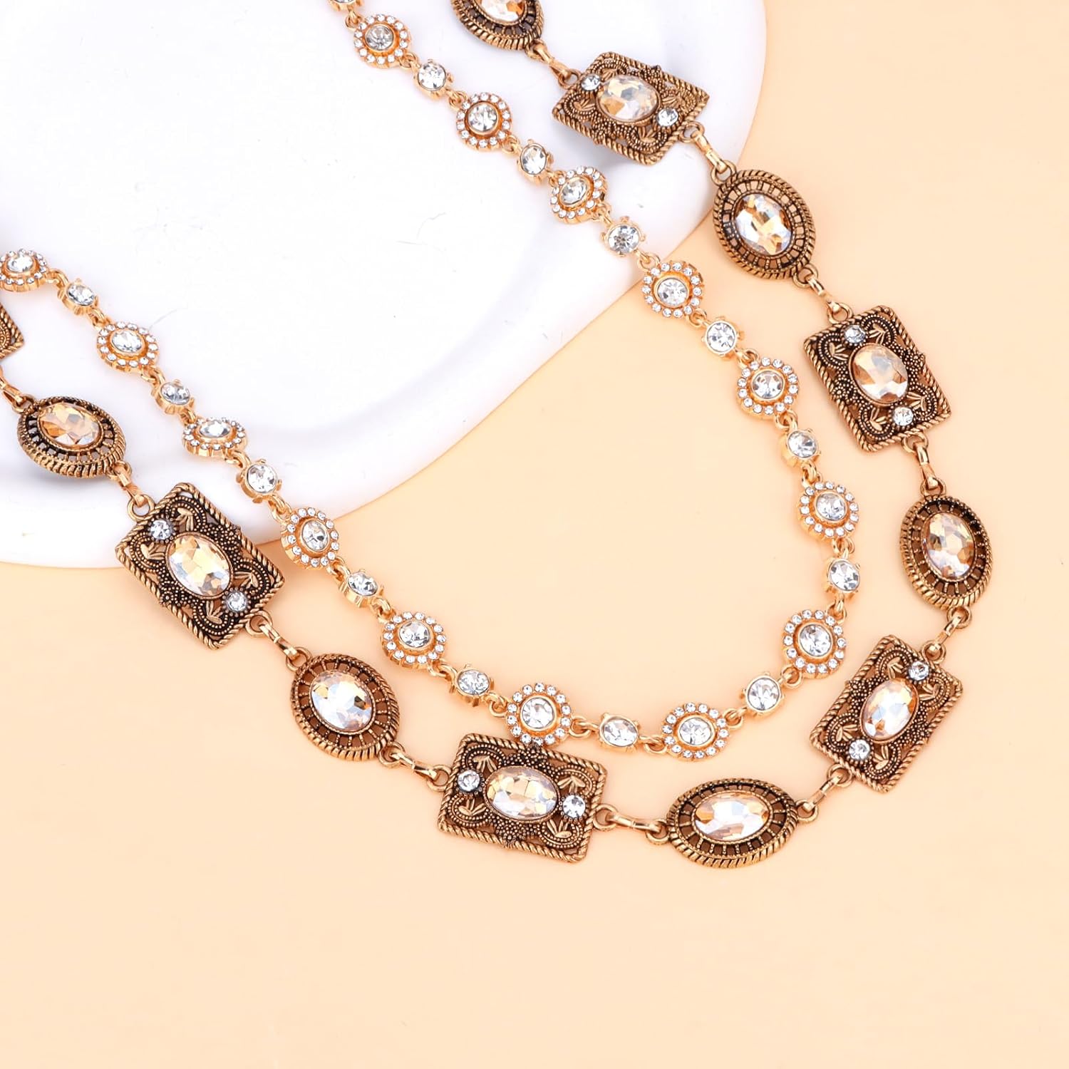 Gold Waist Chain Belt Rhinestone Vintage Metal Layered Pants Chains for Women Men Y2K Cowgirl Belt Body Chain Waist Jewelry Bag Purse Charms Dress Jeans Pocket Chains Fashion Accessories for Women - Image 5