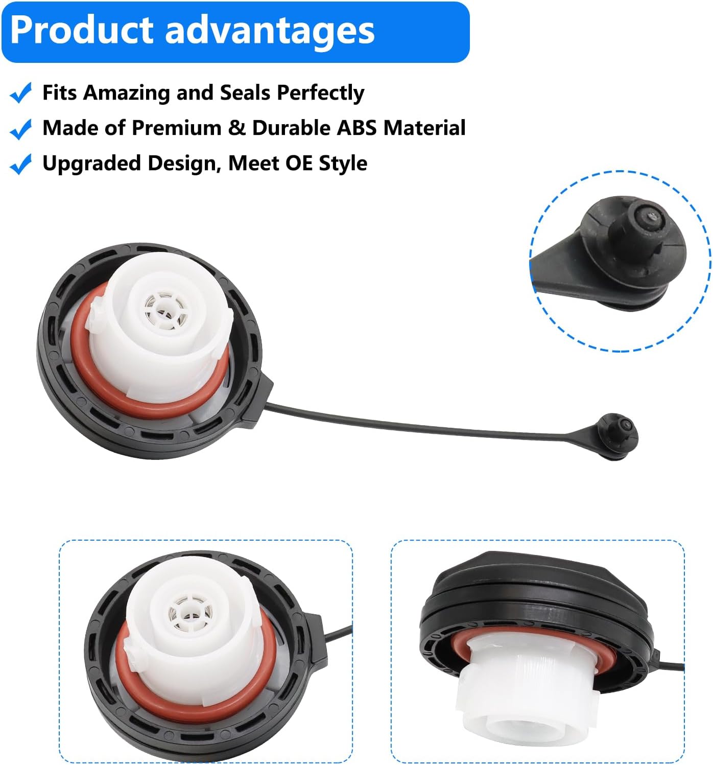 Gas Cap Replacement 95995094 for Buick LaCrosse Rendezvous,Chevy Malibu Impala Equinox Colorado Trailblazer,Cadillac CTS STS DTS SRX XLR,Pontiac G5 G6 Grand Prix,GMC Canyon Envoy Savana Fuel Cap