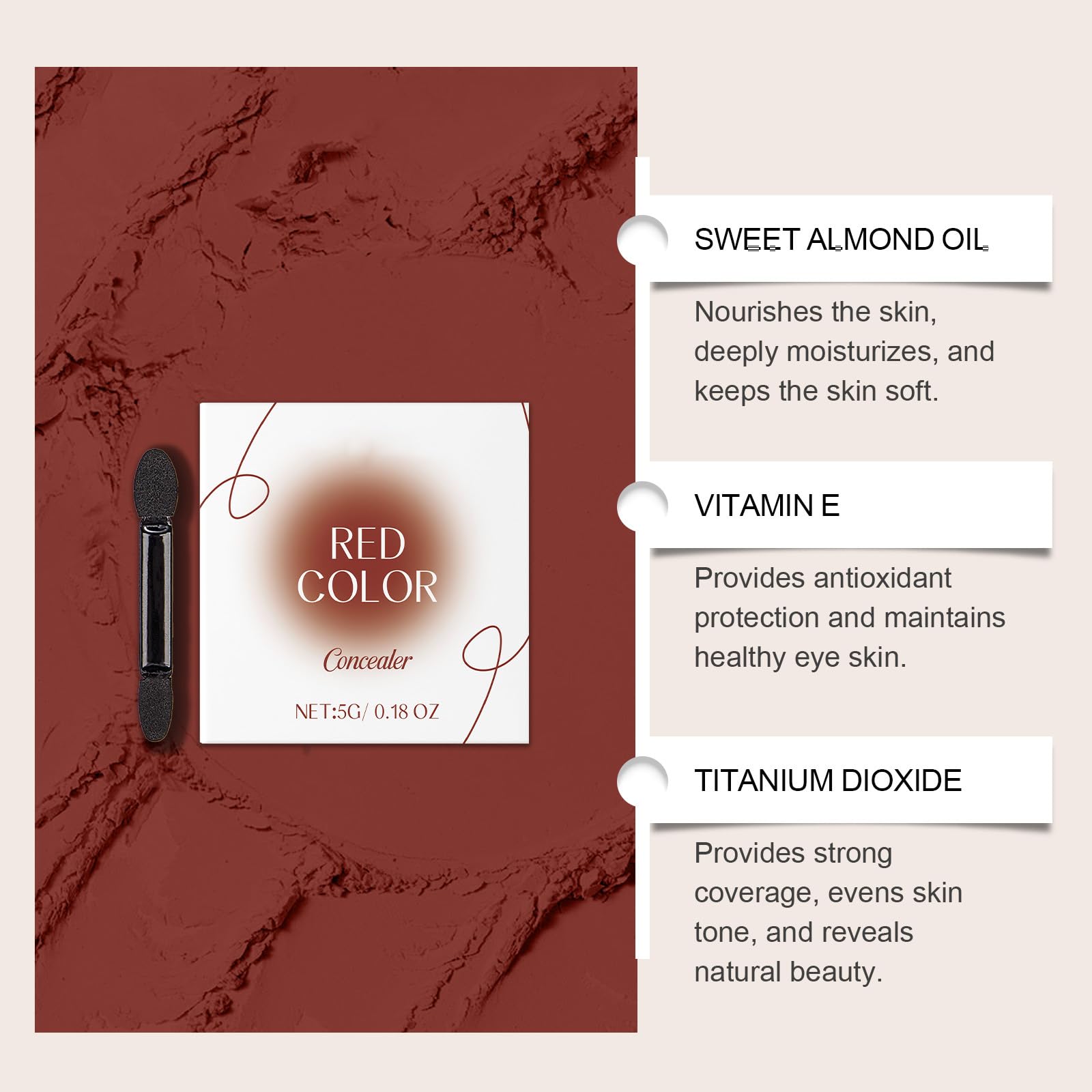 Colour Corrector Concealer, Under Eye Brightener for Dark Circles Lightweight and Long-Lasting Formula - Image 4