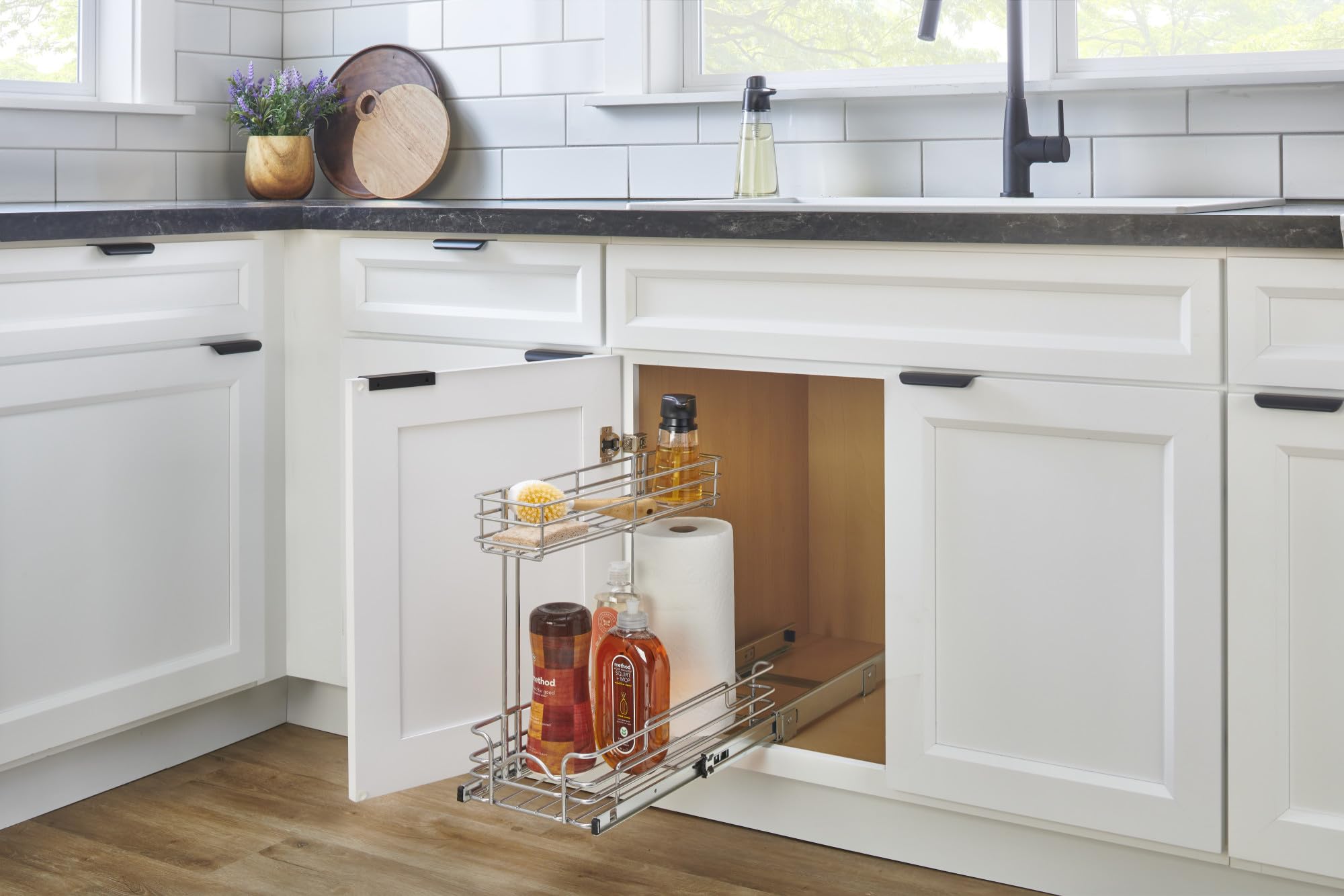 Rev-A-Shelf Two-Tier Undersink Steel Wire Pullout Organizer