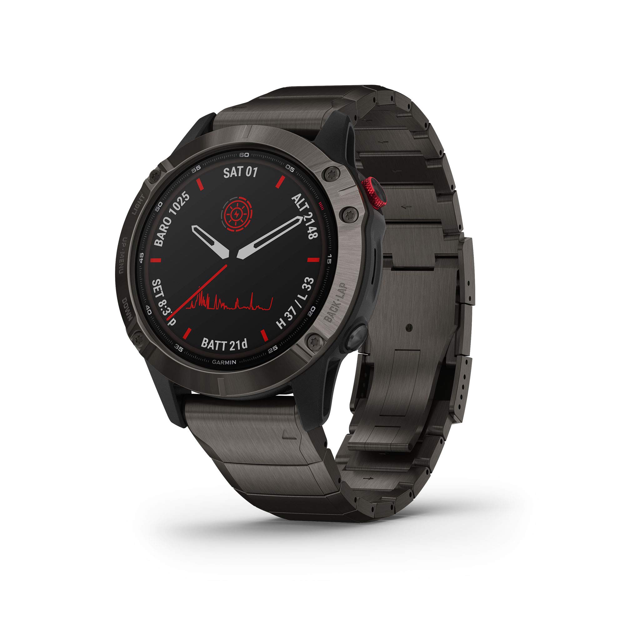 Garmin Fenix 6 Pro Solar, Solar-Powered Multisport GPS Watch, Advanced Training Features and Data, Black with Slate Gray Band, Black with Slate Band — view 11