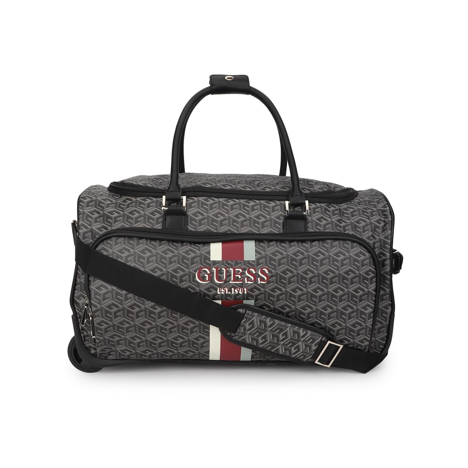 guess Women's Charcoal Printed Duffel Bag| Ladies Purse Handbags | Gift For Ladies-picture-11