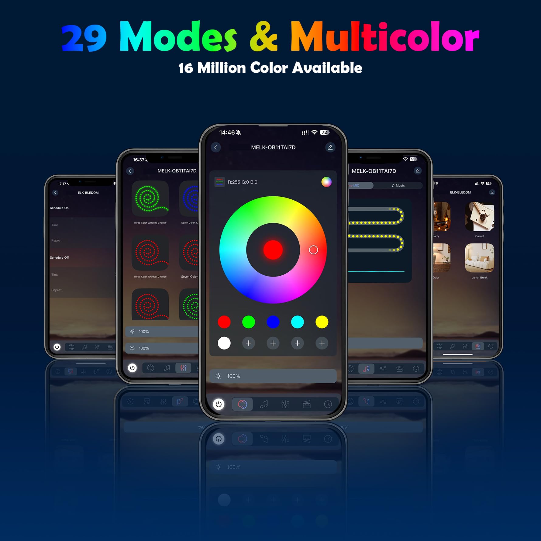 Car Led Strip Lights, Interior Car Lights, App Control Ambient Lighting Kit With RGB 16 Million Colors Fiber Optics&Music Sync Rhythm, USB Neon Light Accessories for Center Console&Dashboard, Upgraded