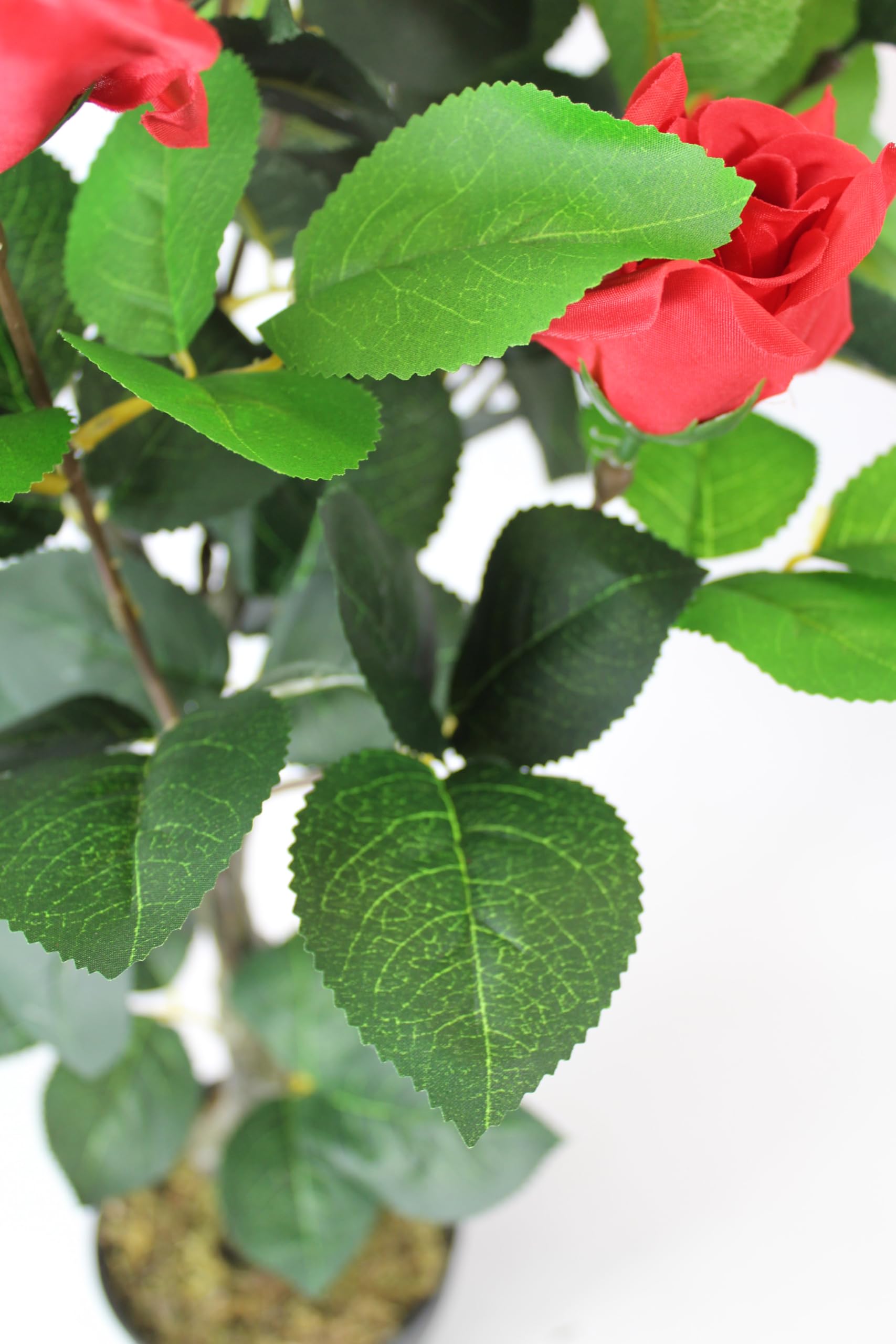 Amazon.de: Arnusa Knstlicher Rosenstock Rosenstamm 75 cm Rot mit 12 Rosen  und 114 Bltter Kunstrose knstliche Rose Kunstpflanze Pflanze im Topf