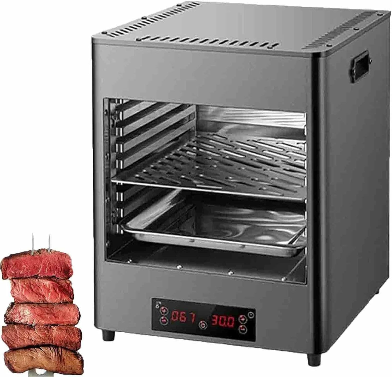 FHRKA Electric Steak Grill, 1700w/3400W Electric Steak Broiler, Time and Temperature Adjustable,Maximum Temperature 800℃ (C)