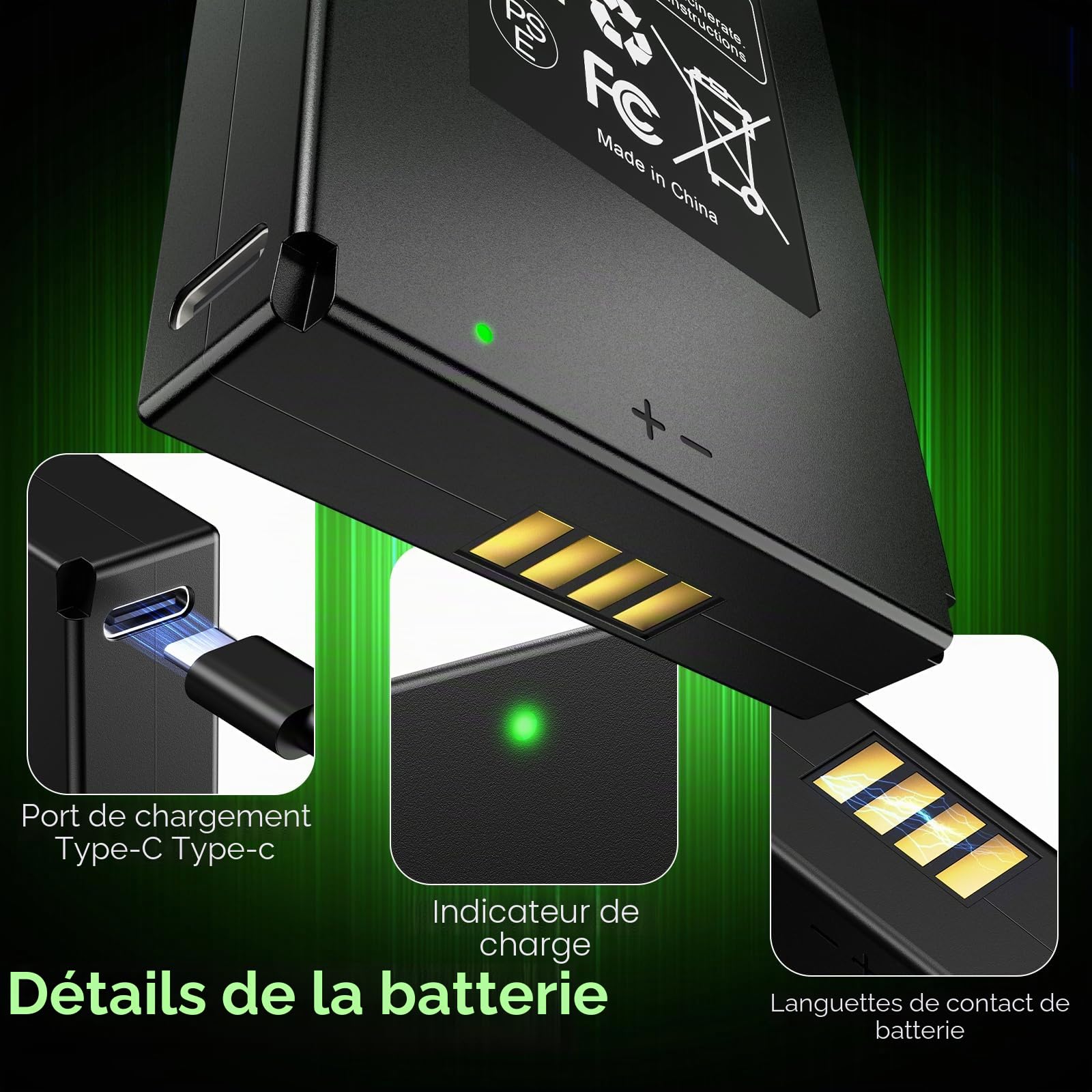 10Ah Batterie Compatible avec Caméras Chasse GardePro E6P, E6PCF, E6PMB | compatible avec E8PWF, E8PMB, X60P et X60PMB,Meidase P200P,P300 Pro,S970 Pro Caméras Chasse