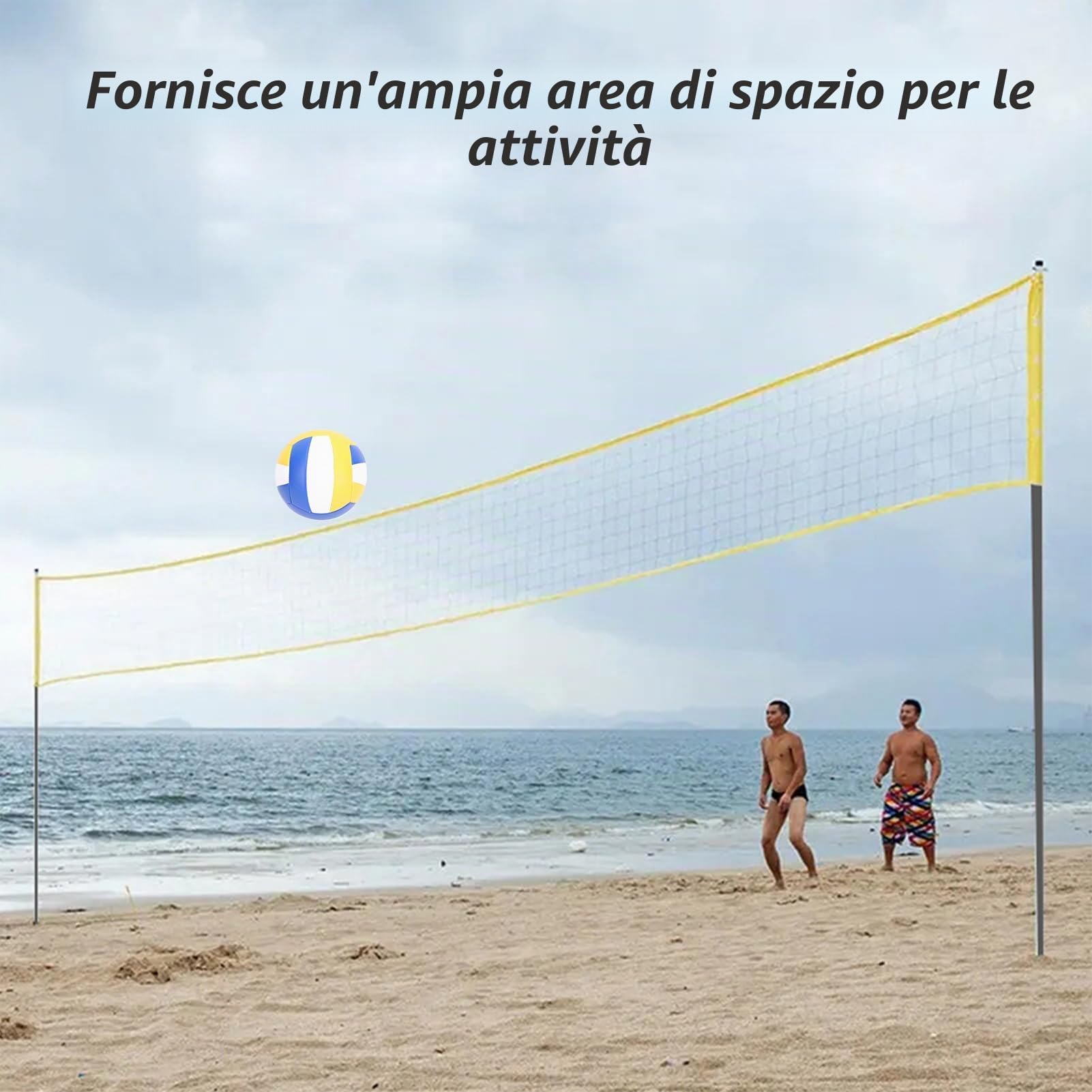 Set completo per pallavolo portatile, rete da beach volley e kit per palloni con rete regolabile in altezza, borsa per il trasporto per parchi, spiagge, cortile, scuole, erba
