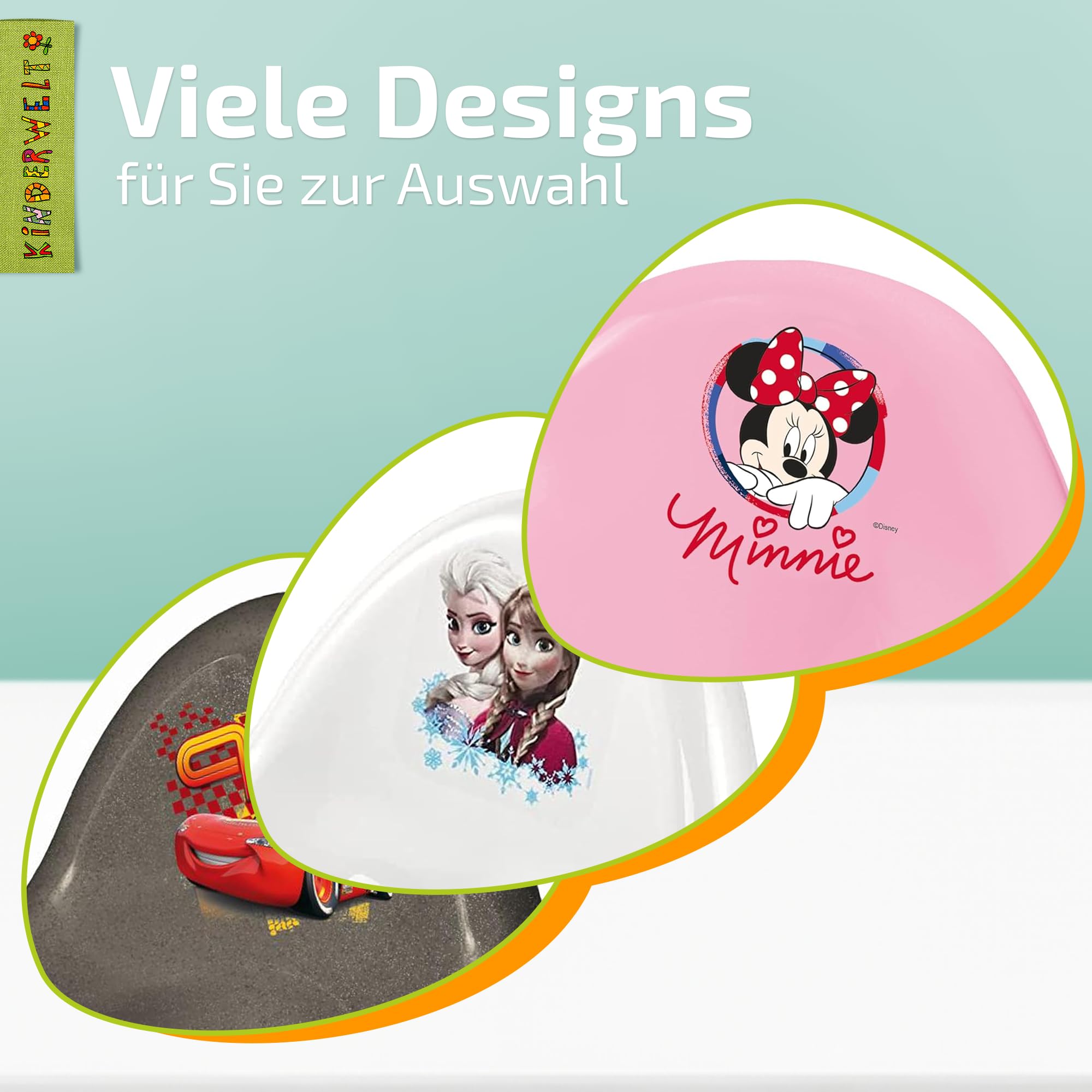 KiNDERWELT Premium Toilettensitz für Kinder und Babys, Funny Farm Design in Hellblau, Töpfchen für Kleinkinder ab 18 Monaten, abwischbar, rutschfest und BPA-frei