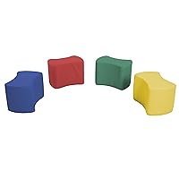 Vista 1 de FDP SoftScape - Juego de taburetes modulares de espuma suave de mariposa de 12 pulgadas para niños de 4 a 7 años, opción de asiento flexible