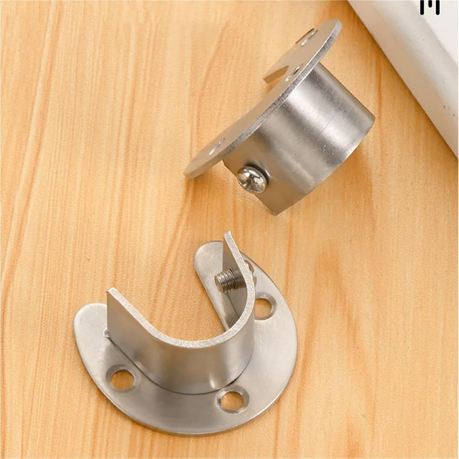 Closet Rod Brackets 20PCS Heavy Duty Stainless Steel Rod Socket Flange Rod Holder Closet Rod End Support 19/22/25/32mm U Shaped for Closet Bathroom(25MM)