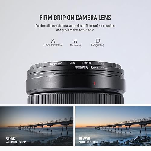 Miniatura 5 de Neewer Kit de anillo adaptador de filtro de lente de cámara de metal de 18 piezas, 9 piezas de anillo escalonado+9 piezas de anillo reductor