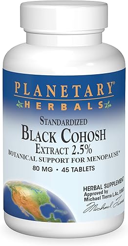 Planetary Herbals Extracto de cohosh negro estandarizado 2.5 comprimidos, 45 unidades