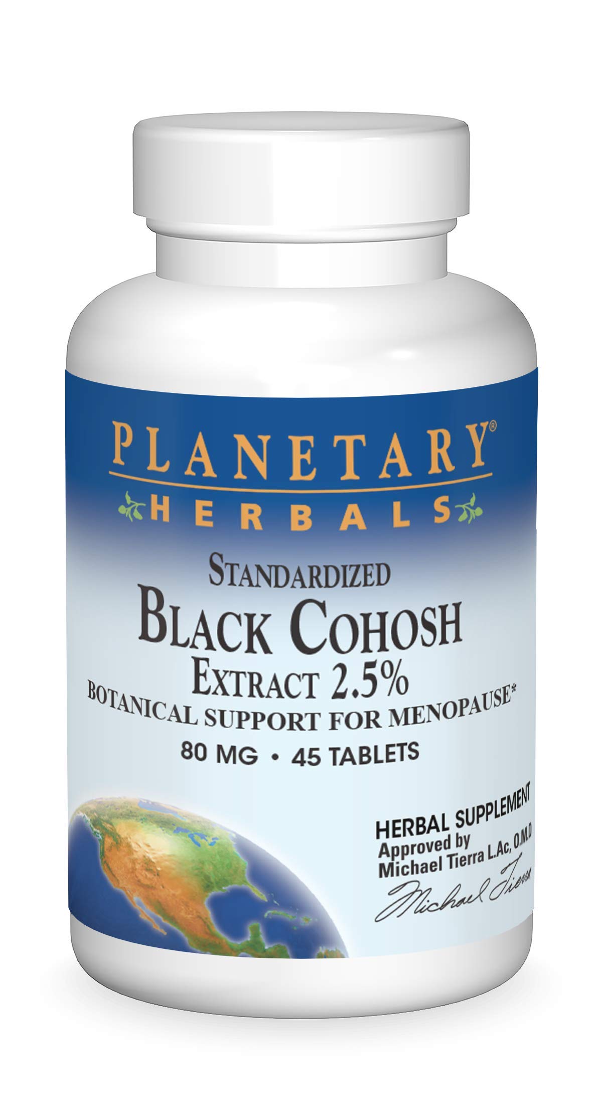 Planetary Herbals Standardized Black Cohosh Extract 2.5 Tablets, 45 Count