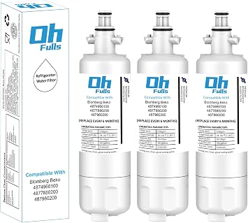 3-Pack Water Filter Replacement 4874960100, Removes Organics, Particulates, Improves Taste, Reduces Odor