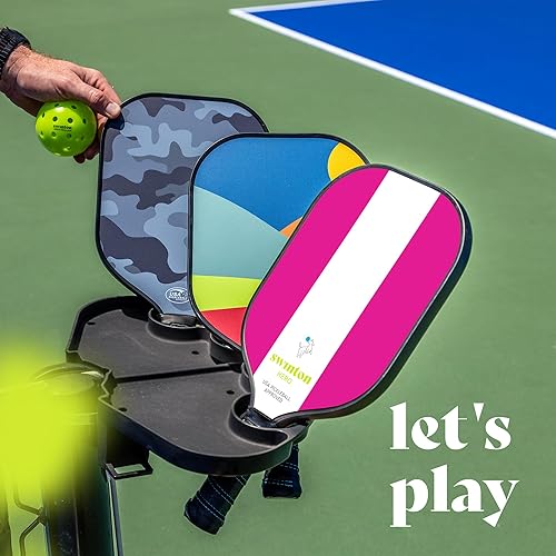 Miniatura 8 de Swinton Paletas de pickleball aprobadas por USAPA de fibra de carbono para control de potencia y giro, superficie avanzada texturizada para tomas de