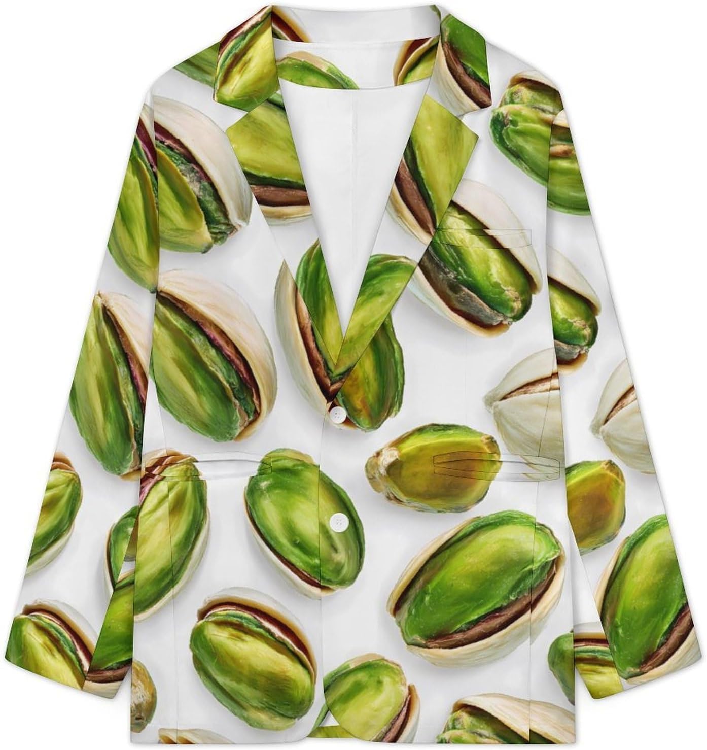 Green Pistachio Pattern Men's 2 Button Blazers