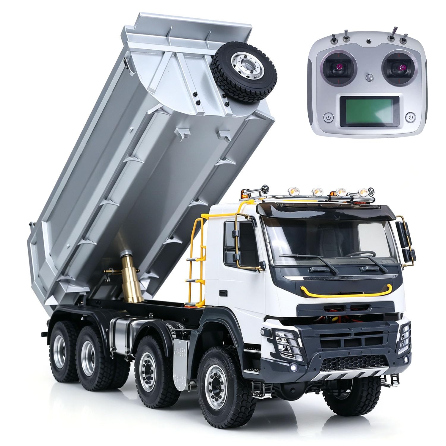 TOUCAN RC HOBBY 1/14 JDM Rc Modello Metallo Idraulico 8X8 Rc Dumper Truck 2Speed Assi Differenziale Blocco Luce Suono