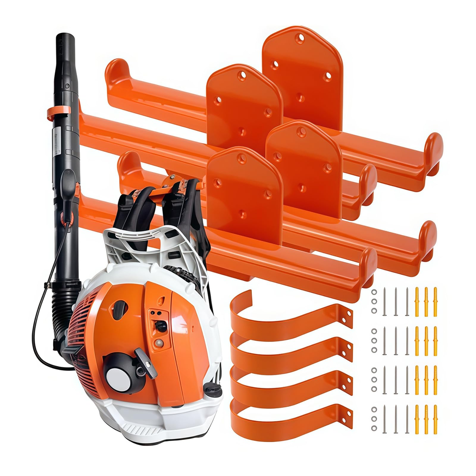 HGENAHGTF Space Saving Wall Bracket for Organizing Blowers and Sprayers in Garage or Shed Secure Hold Sturdy Steel Rack for Backpack Tools