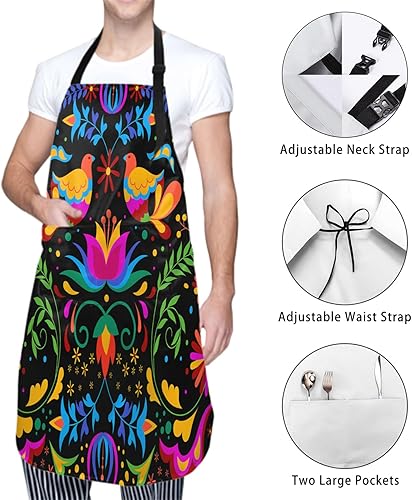 Miniatura 5 de Aytipun Delantales divertidos con bolsillos, delantal de cocina con cuello ajustable para mujeres y hombres, decoración de vacaciones, regalo