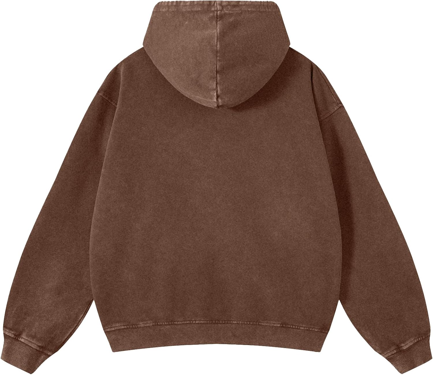 KEEPSHOWING Mens Oversized Sweatshirt Zip Up Hoodie Solid Wash Old Craft Basic Jackets Unisex Heavyweight Casual Sweatshirts - Image 4