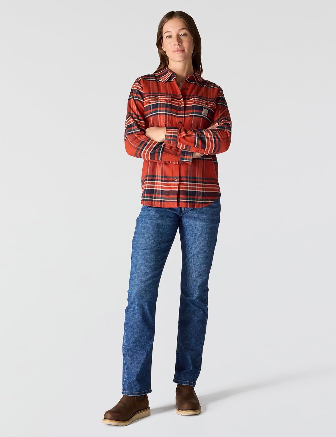 Carhartt Womens Tencel Fiber Series Relaxed Fit Plaid Shirt - Image 4