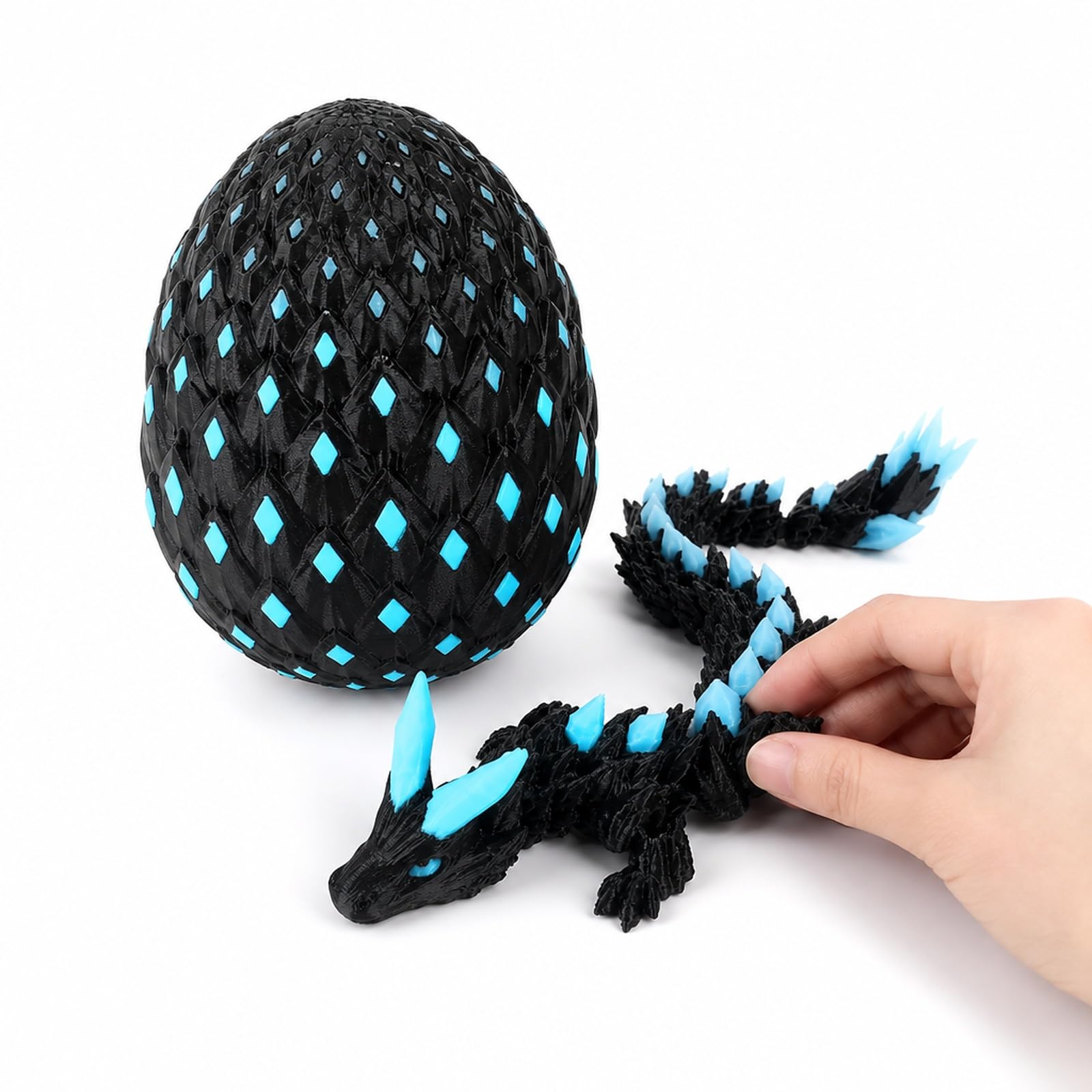 3D Printed Dragon, Multi-Color Dragon Egg Set with Glow-in-The-Dark Blue Feature, Ideal for Home and Office Decoration, Creative Gift Idea for All Ages, Detailed Statue Collection-image-11