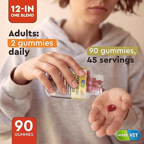 Miniatura 5 de Gomitas de hongos 12 en 1 4550 mg con Ashwagandha Shilajit melena de león Cordyceps Shiitake Chaga - Suplemento complejo de hongos para adultos -