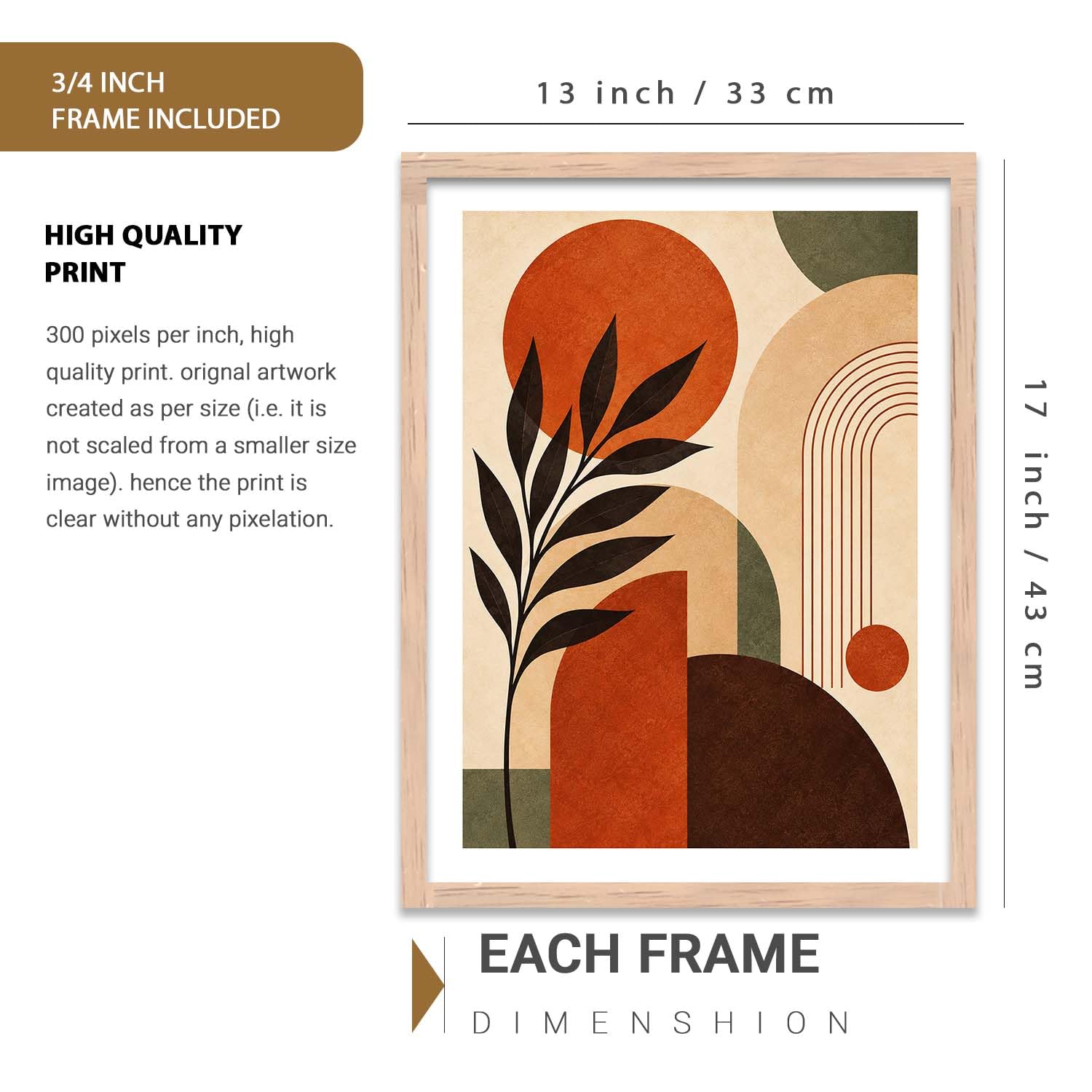 BOHO Wall Art Set - 3 Minimalist Frames -2 BOHO Wall Art Set - 3 Minimalist Frames -2