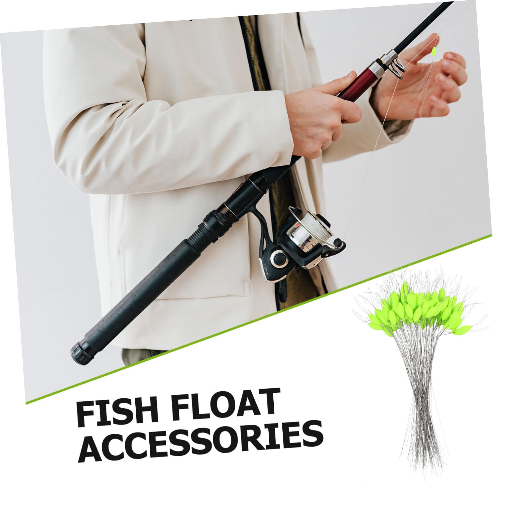 POPETPOP Plastique Flotteur de Pêche Fluorescent Vert, 1 Set