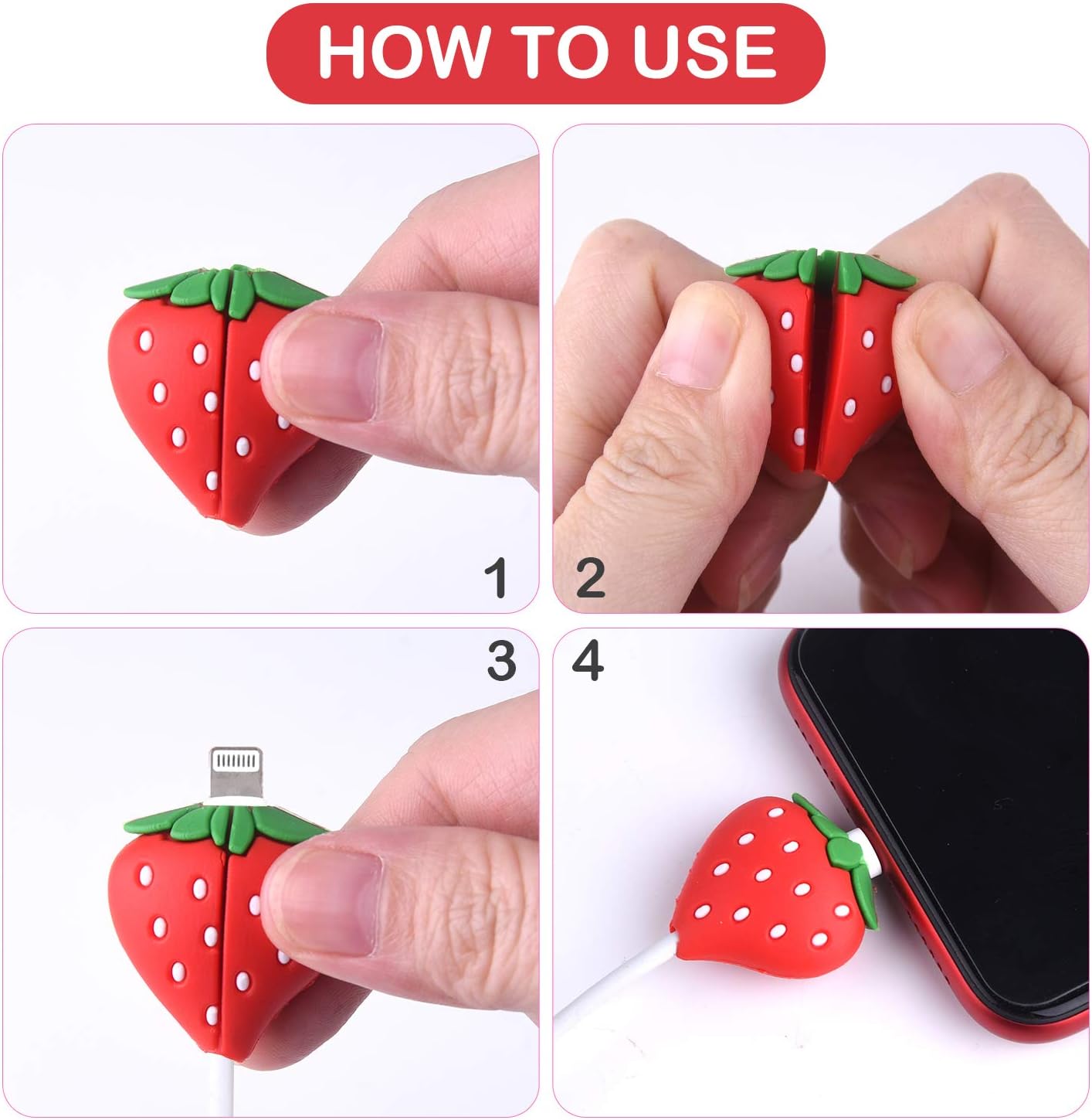 TUPARKA 18 Pcs Cable Protector for iPhone Charging Cable, Plastic Cute Fruit Drink Bottle Animal Unicorn Charging Cable Saver, USB Cable Saver Phone Accessory Protect Charger Cable