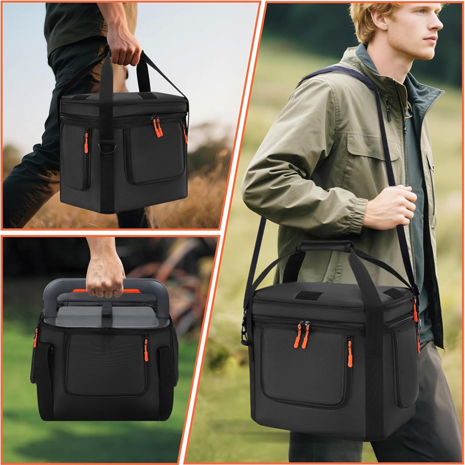 Custodia per Generatore in Nylon Impermeabile, Borsa Portatile per Centrale Elettrica e Cavi, Organizer Protettivo