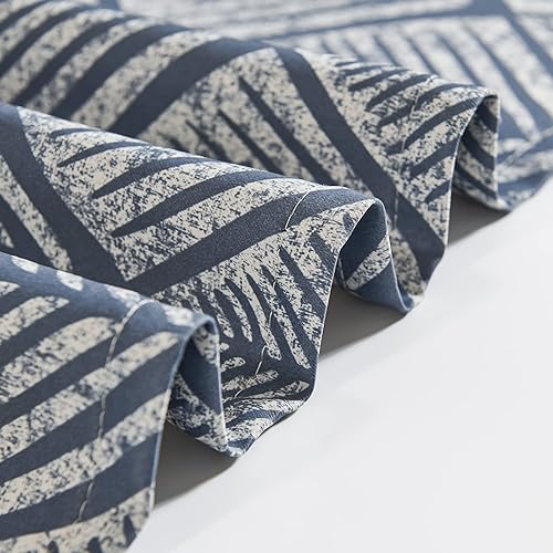 Miniatura 8 de jinchan Cortina de cenefa geométrica con amarre para cocina, sala de estar, estampado de hojas de helechos, filtro de luz, cortinas de ventana